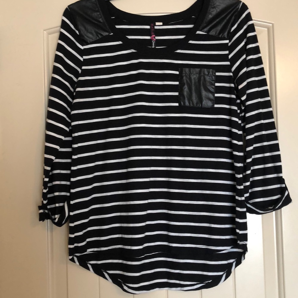 Black and white striped top
